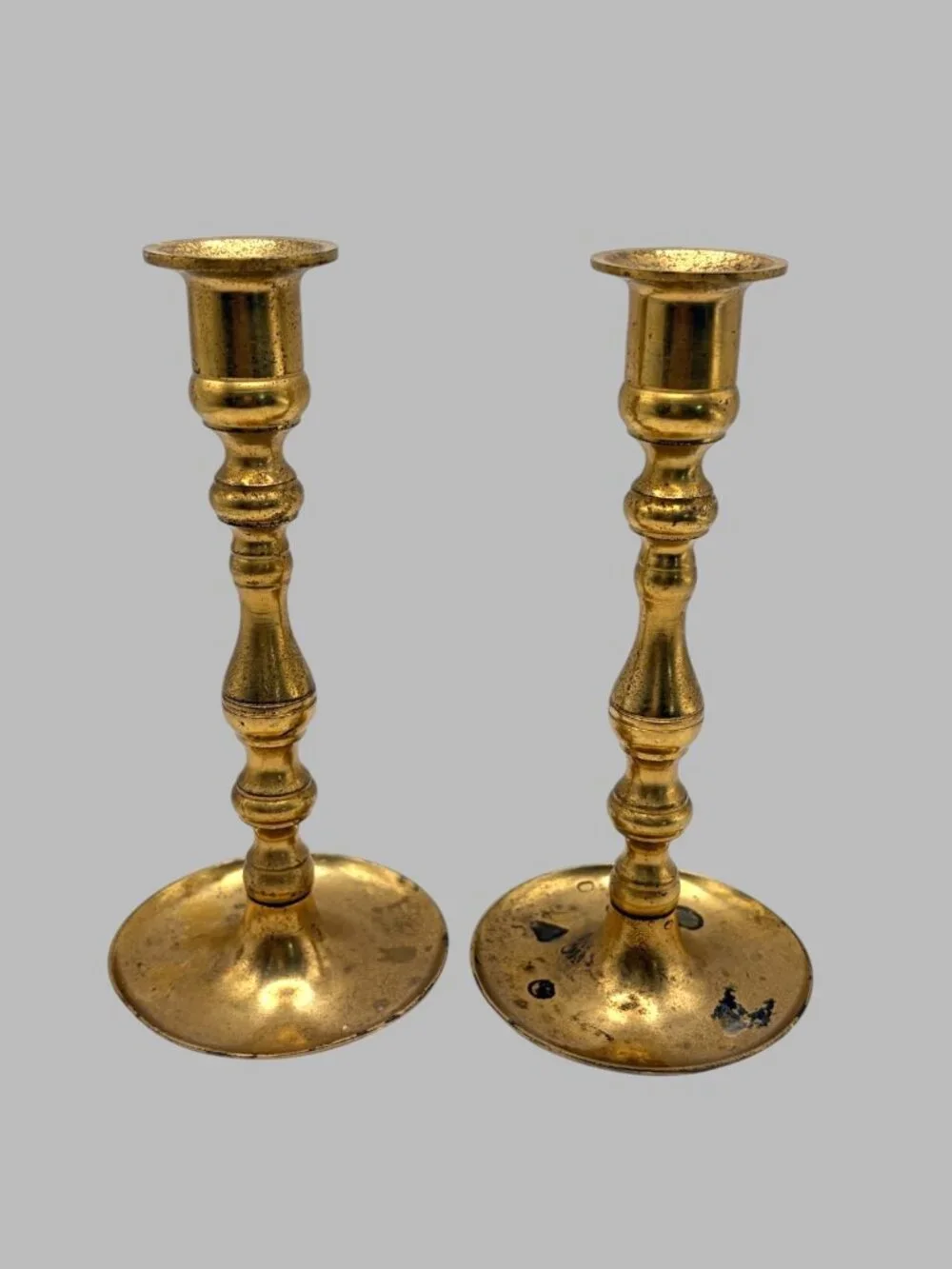 VTG Brass Candlestick Holders Set of 2 Japanese Taper Candle Holders